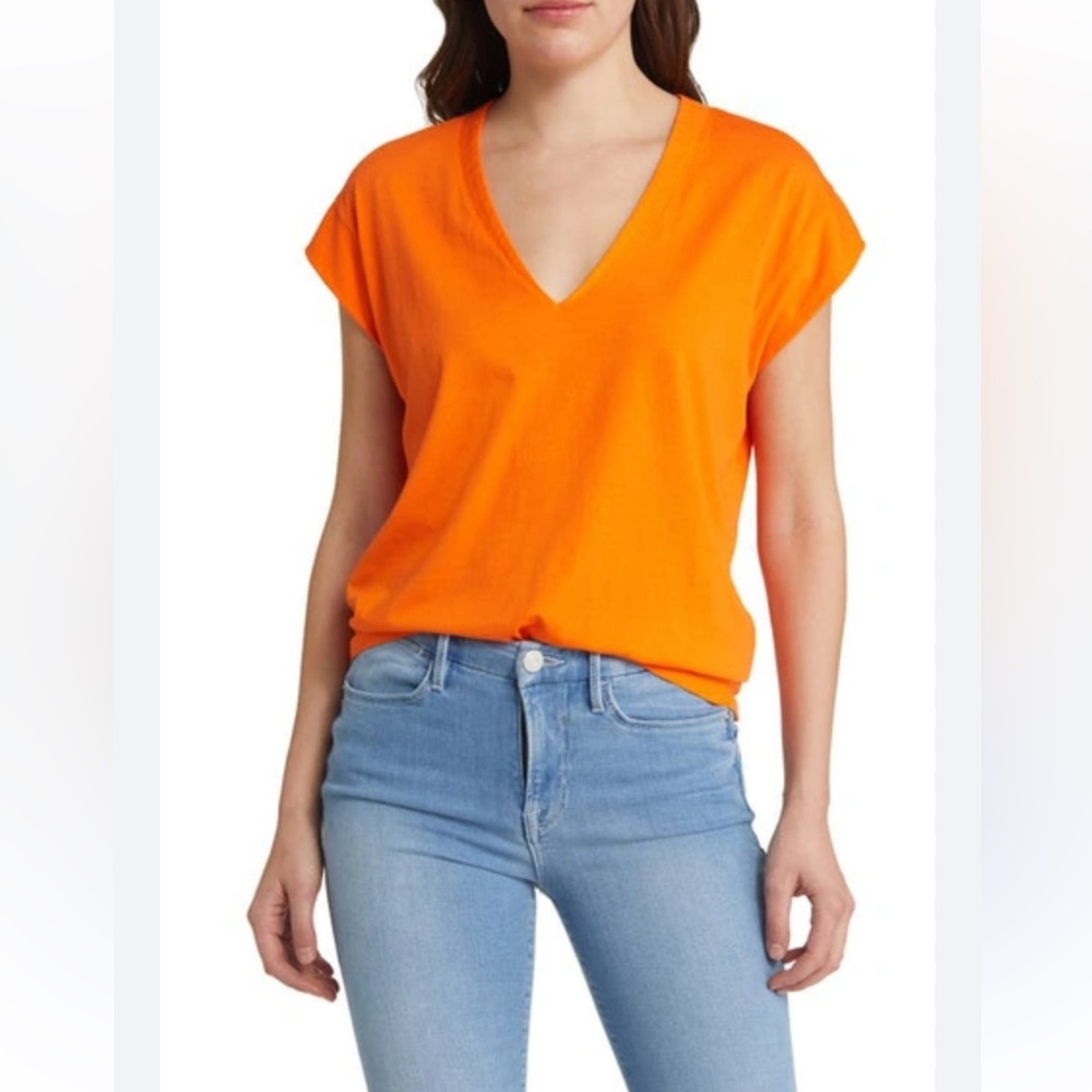 NWT FRAME Le Mid Rise Pima Cotton-Jersey T-Shirt